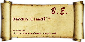 Bardun Elemér névjegykártya