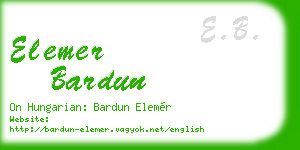 elemer bardun business card